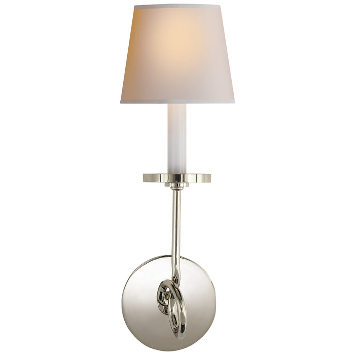 Symmetric Twist One Light Wall Sconce in Polished Nickel