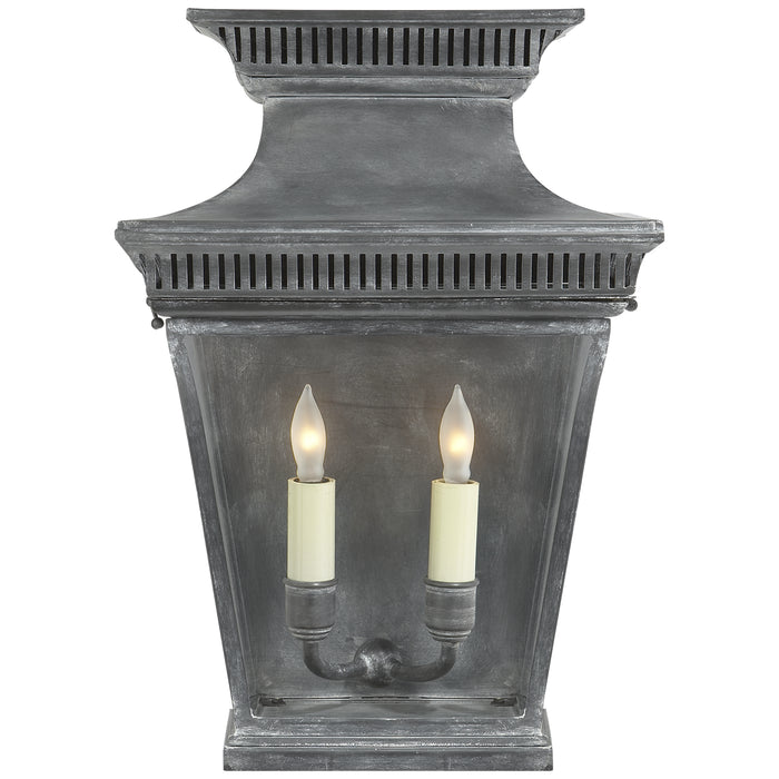 Elsinore Two Light Wall Lantern in Weathered Zinc