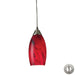 20001/1RG-LA- Galaxy 1-Light Mini Pendant in Satin Nickel with Red Glass by ELK Lighting