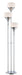 LS-82225- Celestel 3-Light Floor Lamp in Polished with Clear Frosted Glass Shade by Lite Source