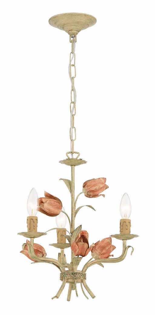 4803-SR- Southport 3-Light Mini Chandelier in Sage Rose by Crystorama