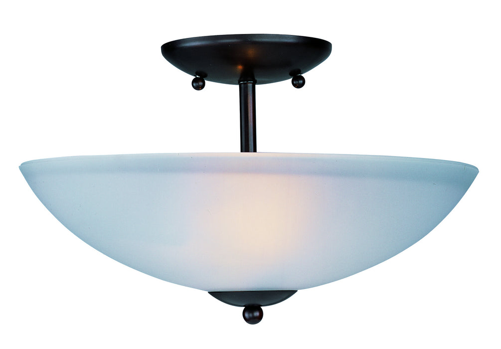 10042FTOI - Logan 2-Light Semi-Flush Mount in Oil Rubbed Bronze with Frosted Glass by Maxim Lighting