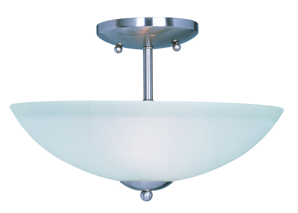 10042FTSN - Logan 2-Light Semi-Flush Mount in Satin Nickel with Frosted Glass by Maxim Lighting