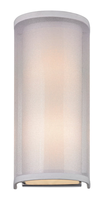 1276-26- Double Organza Wall Sconce in Chrome with Fabric Shade by Dolan Designs