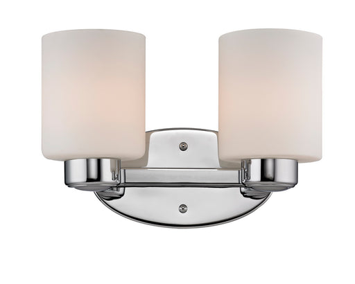 3432-26- Brookings 2-Light Bath Fixture in Chrome with Satin White Glass by Dolan Designs