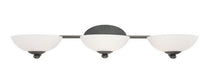 3903-78- Rainier 3-Light Bath Fixture in Bolivian with Satin White Glass by Dolan Designs