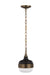 Cadence One Light Pendant in Dark Antique Brass / Matte Black