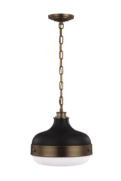 Cadence Two Light Pendant in Dark Antique Brass / Matte Black