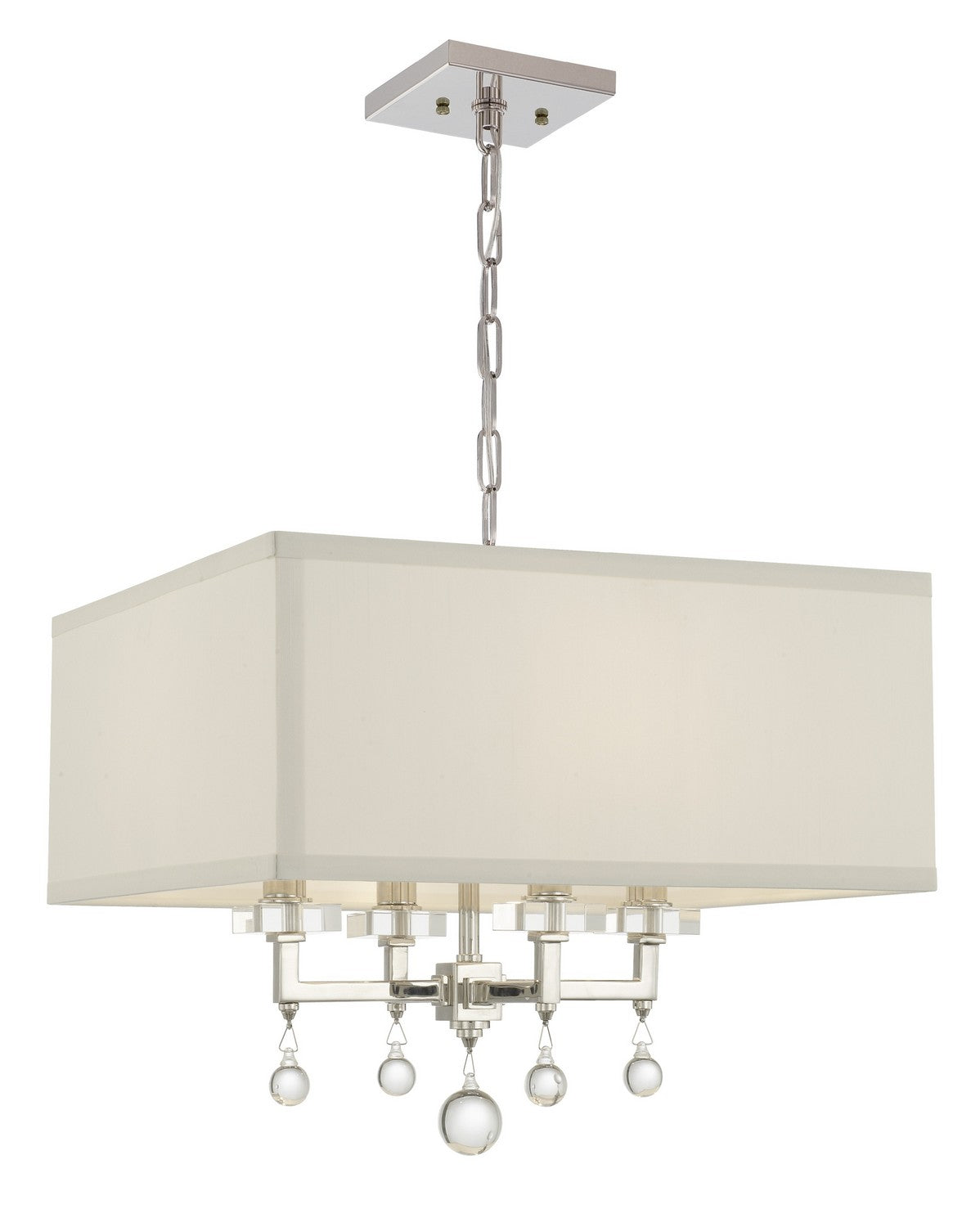 8105-PN- Paxton 4-Light Chandelier in Polished Nickel with Clear Glass Balls Crystal by Crystorama