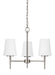 Driscoll Three Light Chandelier in Brushed Nickel