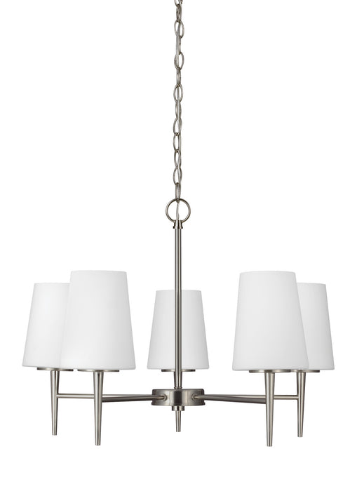 Driscoll Five Light Chandelier in Brushed Nickel