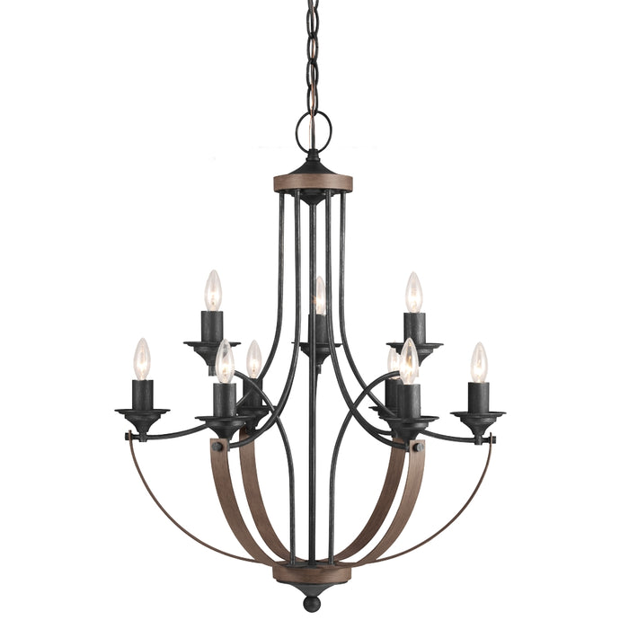 Corbeille Nine Light Chandelier in Stardust