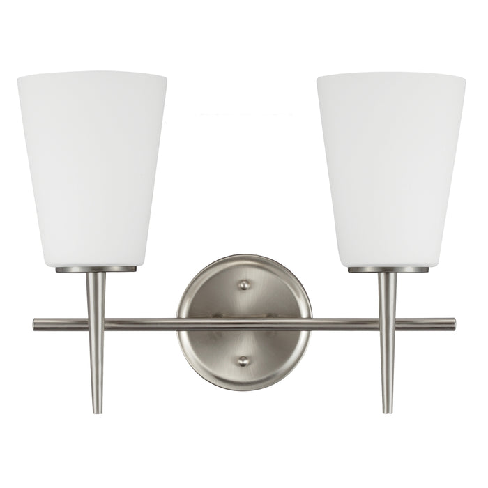 Driscoll Two Light Wall / Bath in Brushed Nickel