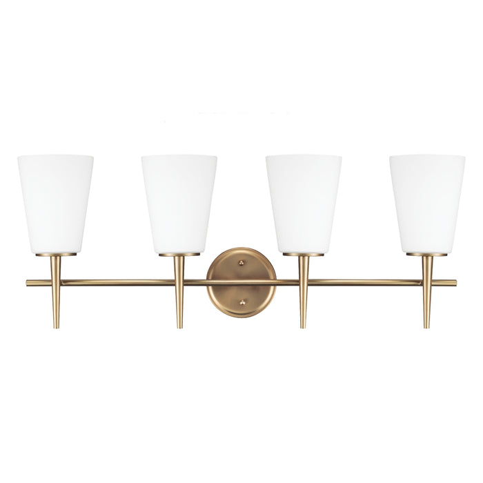 Driscoll Four Light Wall / Bath in Satin Brass