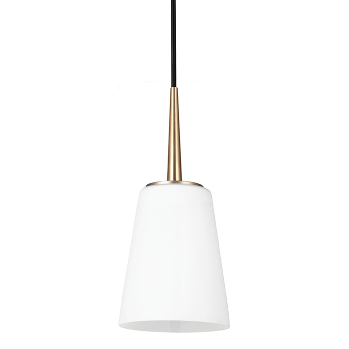 Driscoll One Light Mini-Pendant in Satin Brass