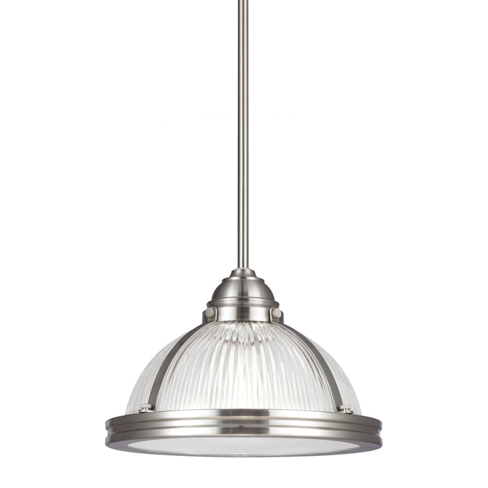 Pratt Street Prismatic One Light Pendant in Brushed Nickel