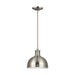 Pratt Street Metal One Light Pendant in Brushed Nickel