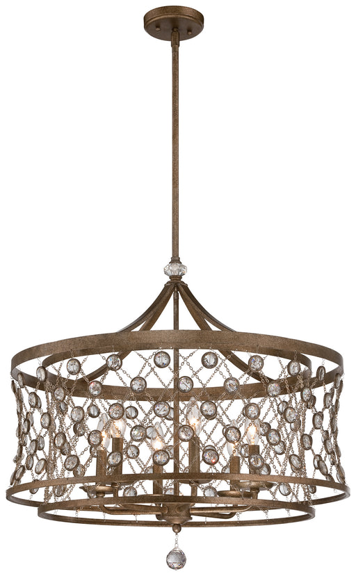 N6587-272- Vel Catena 6-Light Pendant in Arcadian Gold by Metropolitan