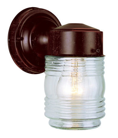 4900 RT- Quinn 1-Light Wall Lantern in Rust with Clear Glass by Trans Globe Lighting