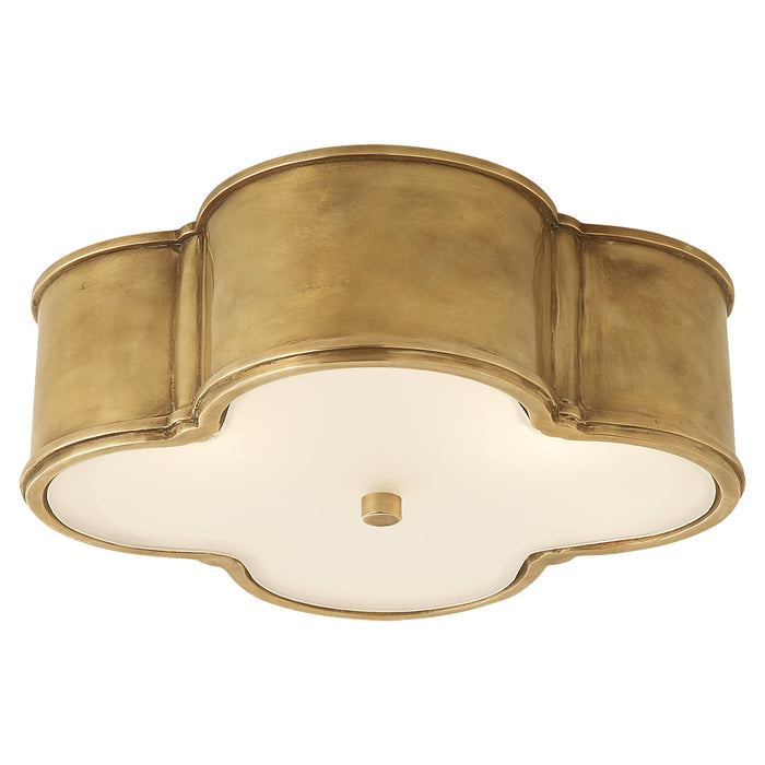 Basil Three Light Flush Mount in Natural Brass