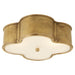 Basil Three Light Flush Mount in Natural Brass