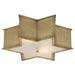 Sophia Three Light Flush Mount in Natural Brass