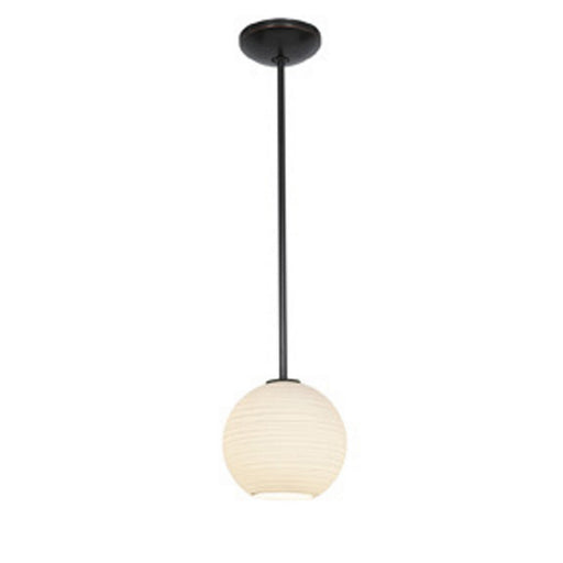 28085-1R-ORB/WHTLN - Japanese Lantern 1-Light Pendant in Oil Rubbed Bronze by Access Lighting