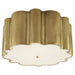 Markos Four Light Flush Mount in Natural Brass