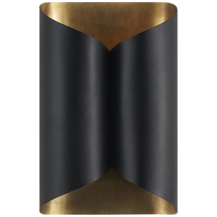 selfoss Two Light Wall Sconce in Black and Brass