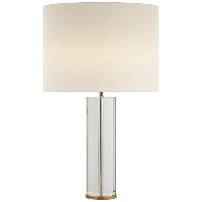 Lineham Two Light Table Lamp in Crystal with Brass