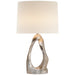 Cannes2 One Light Table Lamp in Burnished Silver Leaf