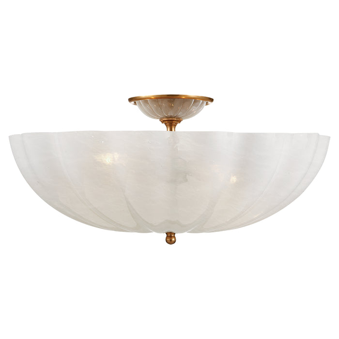 Rosehill Four Light Semi Flush Mount in Hand-Rubbed Antique Brass