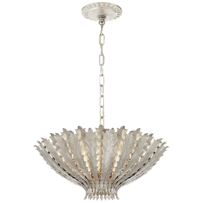 Hampton Three Light Chandelier in Burnished Silver Leaf