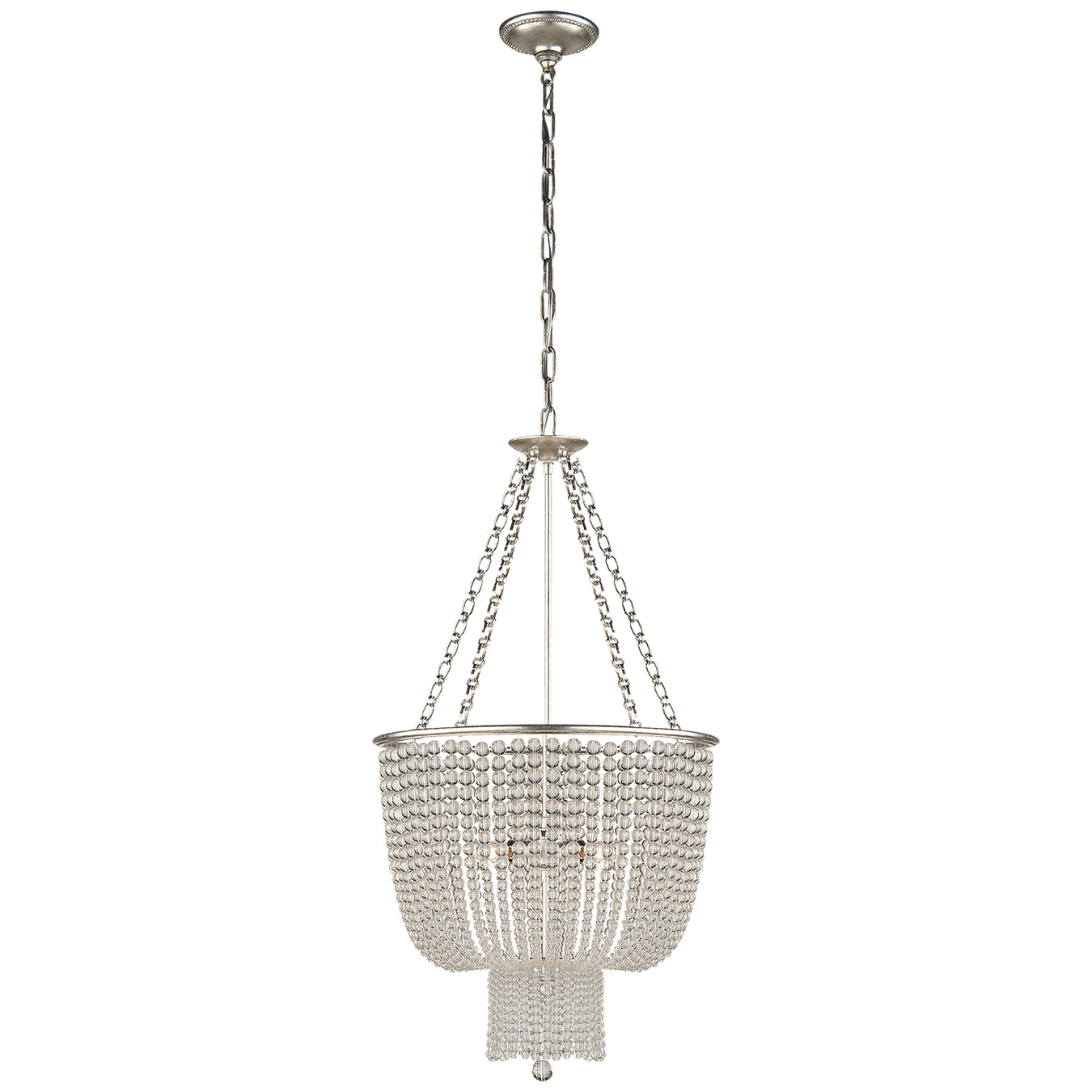 JACQUELINE Four Light Chandelier in Burnished Silver Leaf