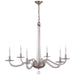 robinson2 Six Light Chandelier in Polished Nickel and Clear Glass