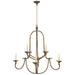 Flemish Eight Light Chandelier in Gilded Iron