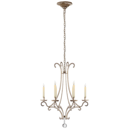 Oslo Six Light Chandelier in Burnished Silver Leaf