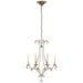 Oslo Six Light Chandelier in Burnished Silver Leaf