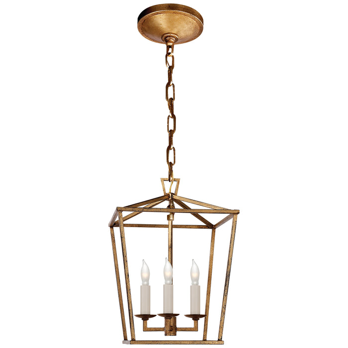 Darlana Three Light Lantern in Gilded Iron