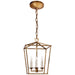 Darlana Three Light Lantern in Gilded Iron