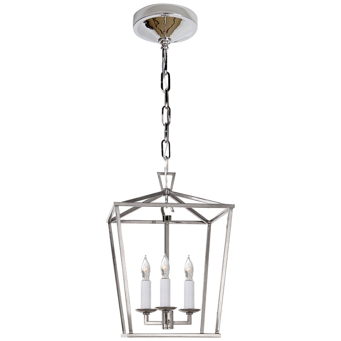 Darlana Three Light Lantern in Polished Nickel