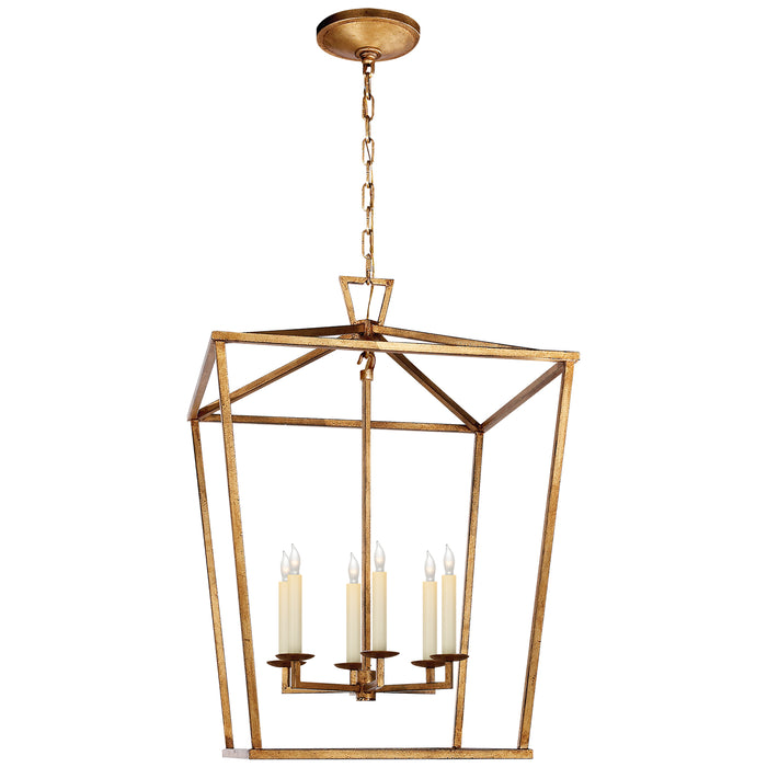 Darlana Six Light Lantern in Gilded Iron