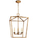 Darlana Six Light Lantern in Gilded Iron