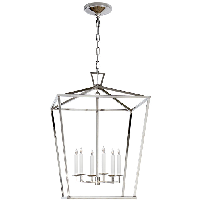 Darlana Six Light Lantern in Polished Nickel