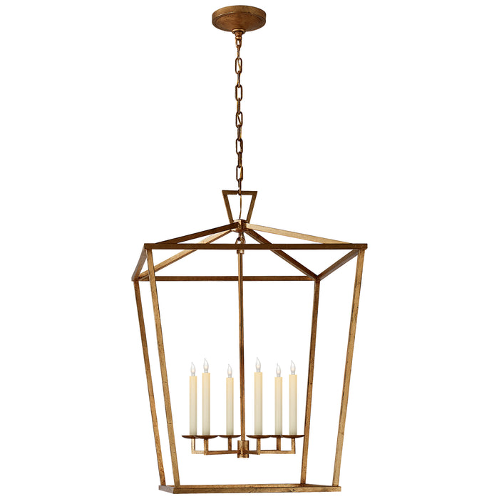 Darlana Six Light Lantern in Gilded Iron