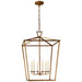 Darlana Six Light Lantern in Gilded Iron