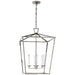 Darlana Six Light Lantern in Polished Nickel