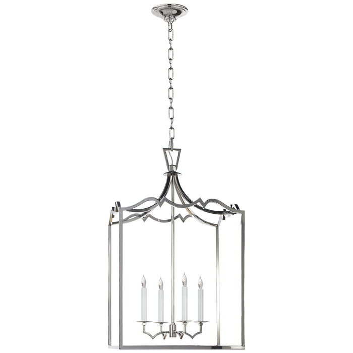 darlana4 Four Light Lantern in Polished Nickel