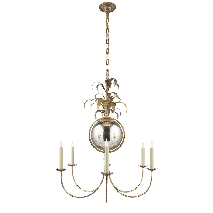 Gramercy Six Light Chandelier in Gilded Iron