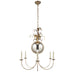 Gramercy Six Light Chandelier in Gilded Iron